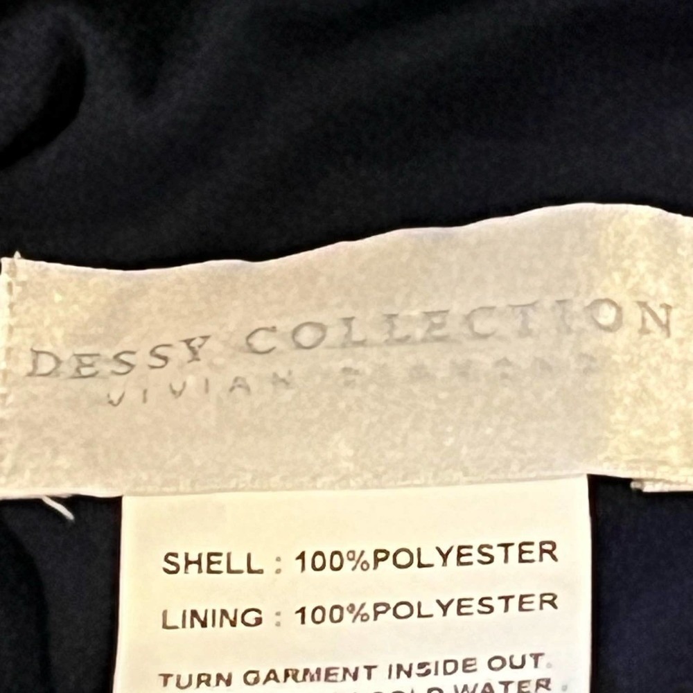 Dessy Collection 3063 Midnight Blue Metallic Column Gown High Slit 10R - Picture 15 of 16